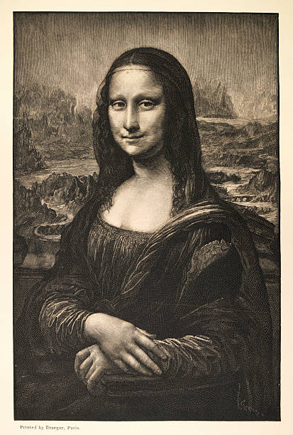 istock Etching after the Mona Lisa by Leonardo da Vinci, renaissance art 2221657698
