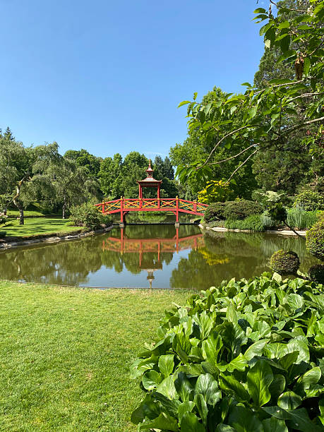 istock Traditional red Asian-style bridge 2221659039