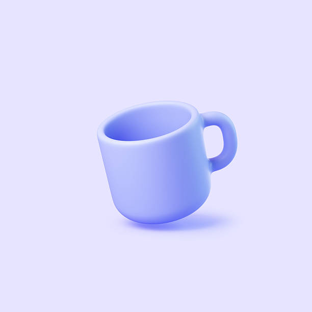 istock Floating pastel blue mug on soft background, minimal concept 2221664440