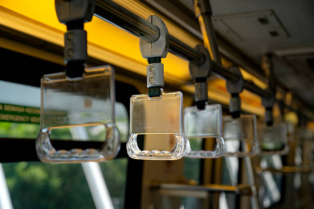 istock Close-up to Train handle in selected focus by public transportation that isolated from background 2221664848