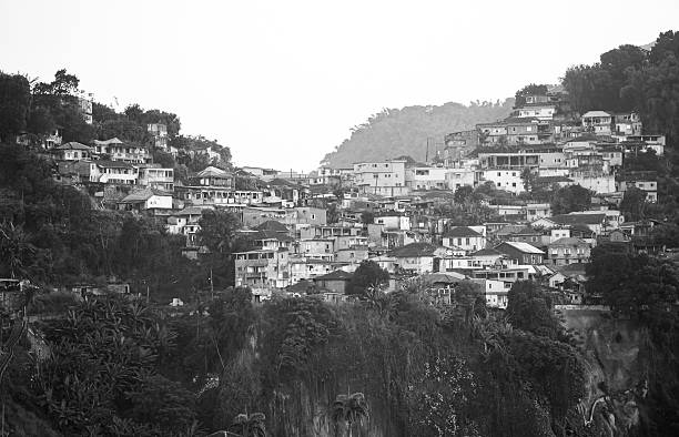 Favela on the hills of Santos, Brazil.