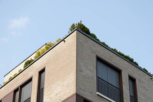 istock Modern Brick Building with Green Roof 2221672045