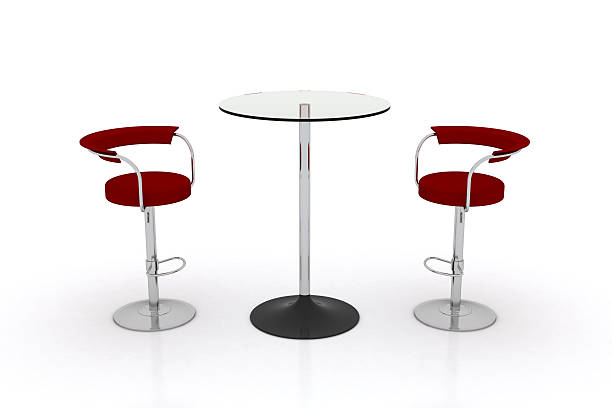 istock High Glass Top Table with Chairs Modern Dining Set Isolated 2221674381