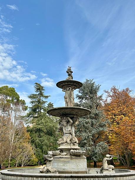 istock Marble Fountain in Autumn Park 2221676262