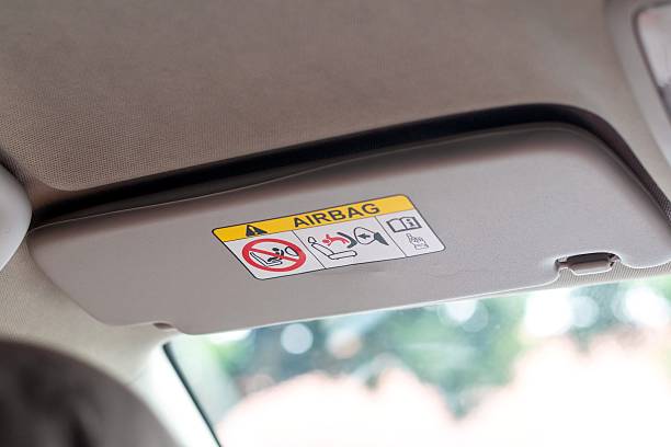 istock A sun visor in a car with airbag safety sticker label 2221677461