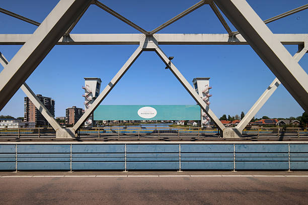 Flood barrier called Hollandsche IJsselkering and Algerabrug Bridge in the Nehterlands