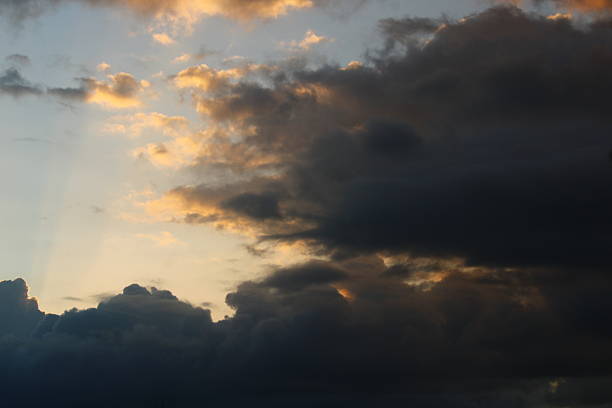 Beautiful clouds in evening, beautiful evenings of monsoon season in India. Gorgeous sunset form terrace.