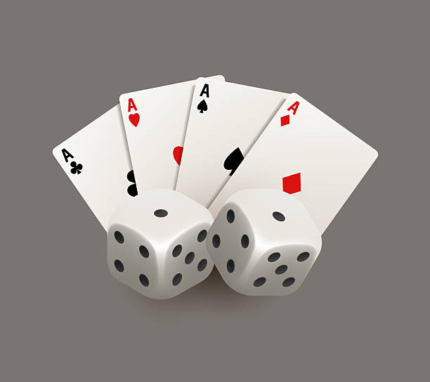 istock Playing cards and dice. Casino illustration. Vector 3d illustration 2221697837