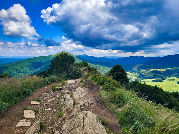 View in Bieszczady mountains in Poland