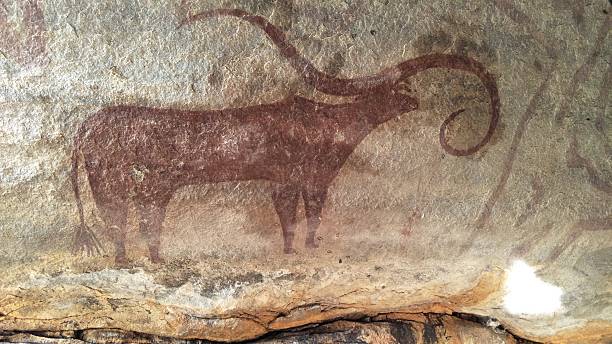 istock Big bison rock painting in India 2221703152