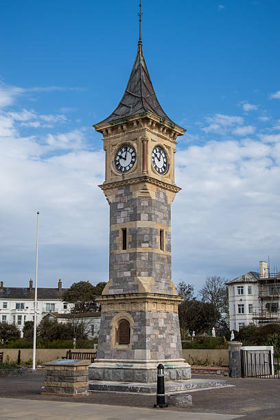 istock Clock tower on the seafront at Exmouth to mark Queen Victoria Diamond Jubilee, Devon, UK 2221705995