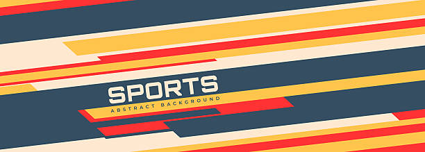 Abstract modern sports banner design in retro colour with geometric diagonal lines. Vector illustration background