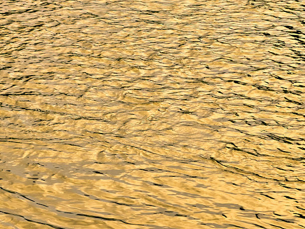 istock Golden Water Surface with Gentle Ripples – Captivating Reflection and Calm Aquatic Textures for Nature-Inspired Designs and Relaxation 2221710568