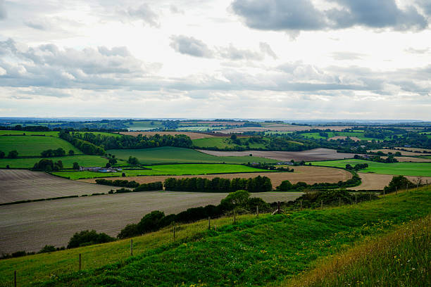istock Views over patchwork farm fields in the United Kingdom 2221711898