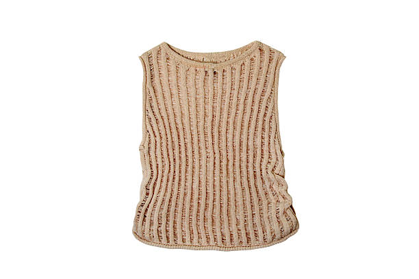 istock Knitted beige summer tank top isolated on white background 2221718468