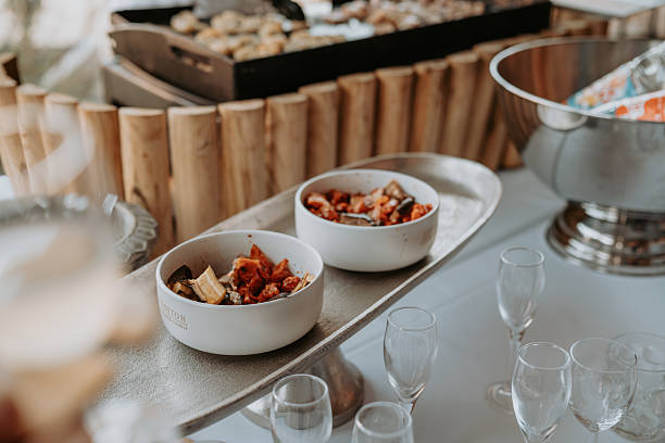 Catering food during a wedding reception