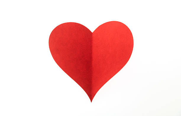 istock Red paper heart isolated on white background 2221724473