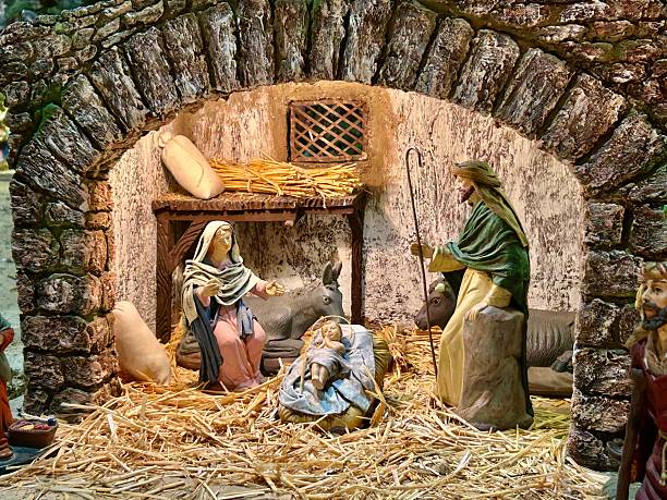 istock Nativity Scene – The Birth of Christ in a Rustic Stable 2221725002