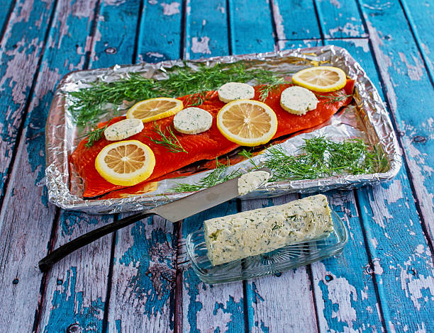 Salmon with Dill Butter & Lemon