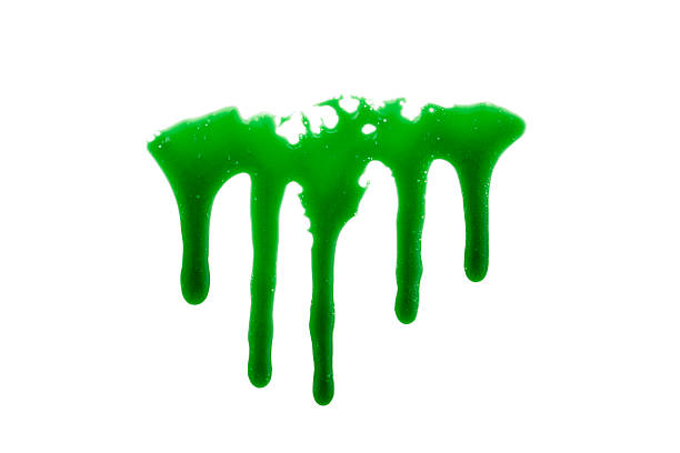 istock Dripping green liquid isolatd on white background for halloween design 2221731566