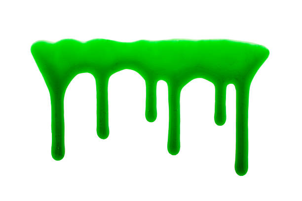istock Dripping green liquid isolatd on white background for halloween design 2221731586