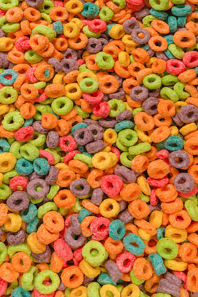 istock Sweet multicolored flakes, cereal loops. 2221753312