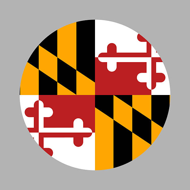 istock Maryland round flag. Circle flag of state Maryland. 2221754793