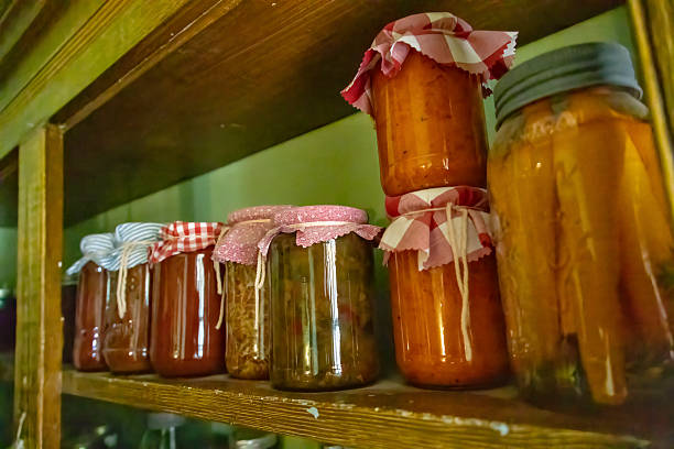 istock Rustic Preserves on Wooden Shelf 2221761243