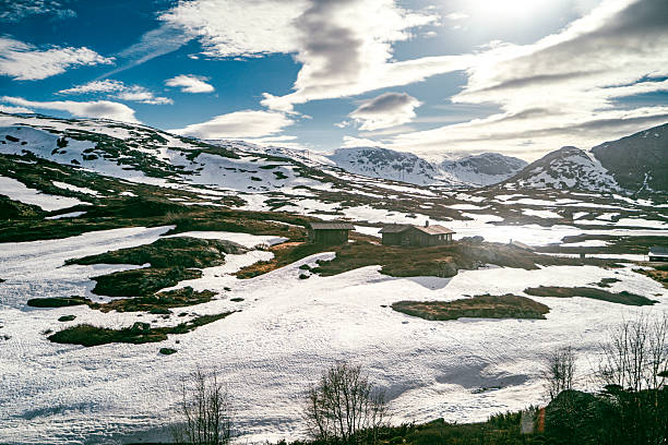 Fjord and mountains in springtime