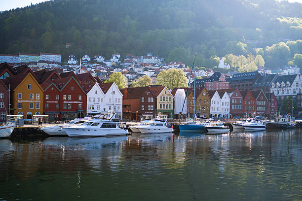 Harbour and traditional coastal buildings, Norway
