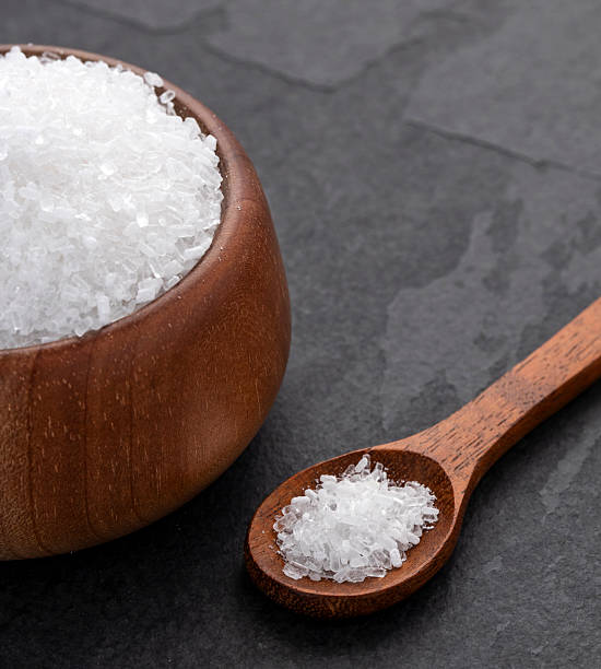 istock Magnesium chloride in spoon and bowl - chemical component 2221771648