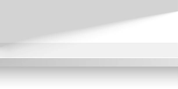 istock White podium on limbo background. Minimalist gray podium with soft shadow on white wall for product display, advertising, photo. Modern abstract vector illustration 2221774447