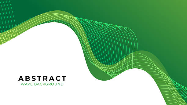 ilustrações de stock, clip art, desenhos animados e ícones de white and green wavy curved lines abstract background. abstract green wave background. vector illustration - green waves