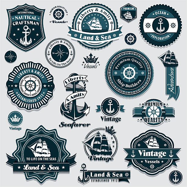 Vintage nautical set template