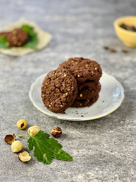 istock Hazelnut chocolate cookies, premium cookies with roasted hazelnuts and chocolate chips. 2221795586