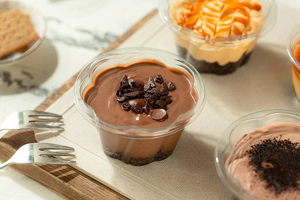 istock Milk chocolate mousse, cold dessert served in a cup or glass. 2221797060
