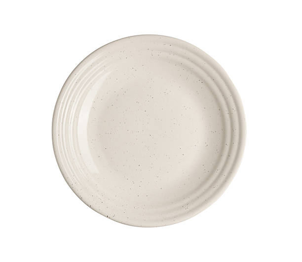 istock Minimalist Cream Ceramic Plate on White Background 2221797542