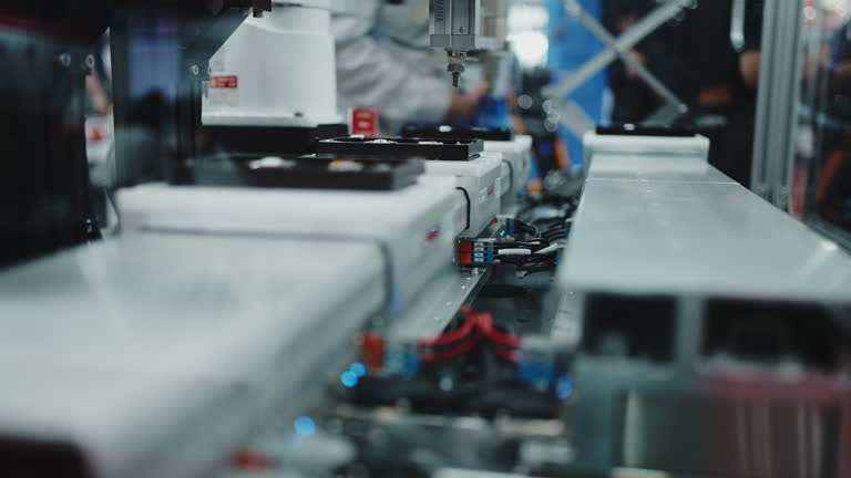 Robotic arm and hard disk manufacturing plant.