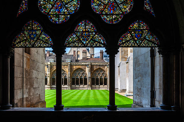 Cloisters and inner courtyard of the royal Westminster Abbey. London, UK