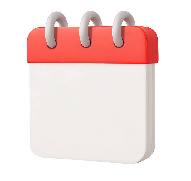 istock 3d minimal blank calendar, isolated on white background. Realistic calendar mockup icon in 3d vector 2221804350