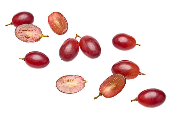 istock red grapes berries isolated on white background. clipping path 2221806738