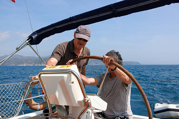 istock Senior friends enjoying sailing in Costa Brava, Spain 2221811357