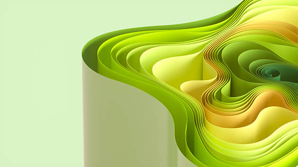 istock Sustainability Background with Green Color Layered and Folded Papers 2221821674