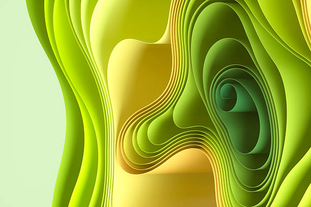 istock Sustainability Background with Green Color Layered and Folded Papers 2221821791