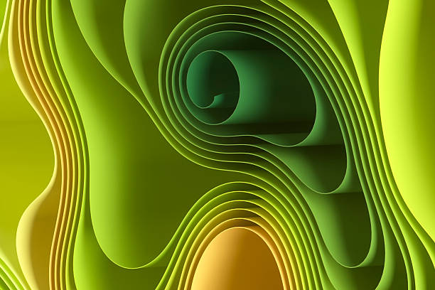 istock Sustainability Background with Green Color Layered and Folded Papers 2221821805