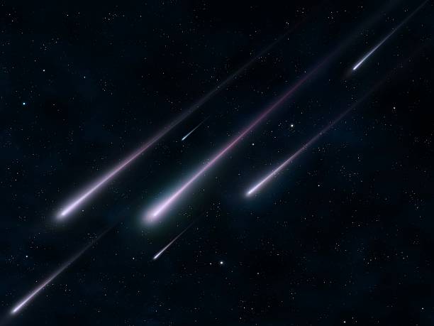 istock Star shower on transparent night sky. 2221824086