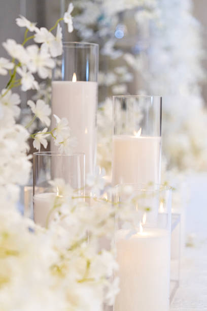 candles and flowers in the wedding ceremony