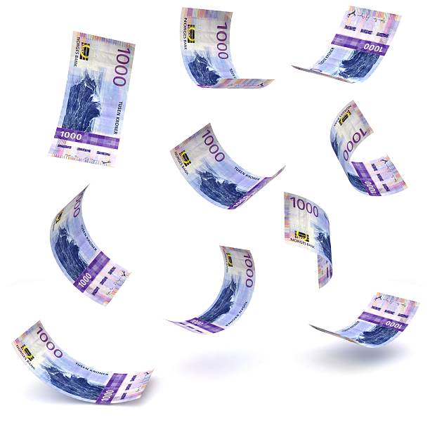 istock Norwegian Norsk krone money falling flying 2221826497