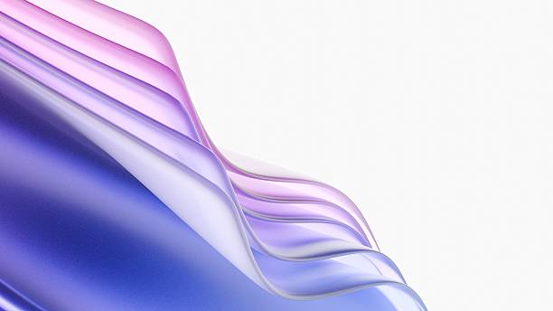istock Smooth, translucent waves transition from purple to pink against a white background, creates 2221829238
