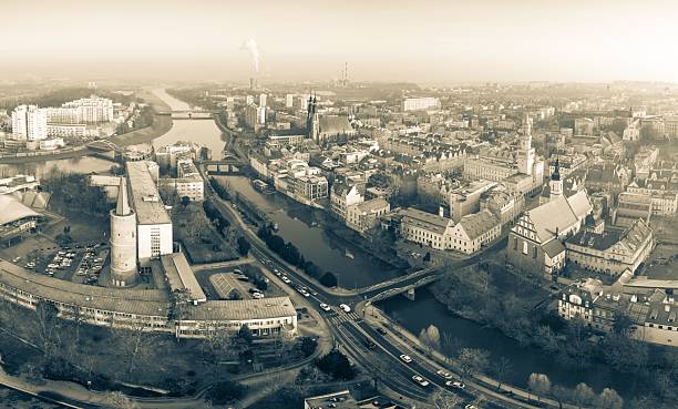Scenic view of the historic Old Town in Opole, Poland.